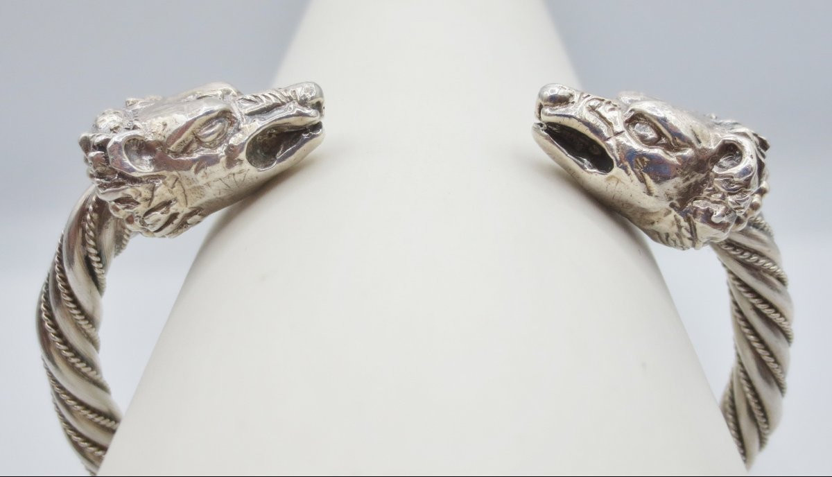 Bracelet Torque en argent massif.  -photo-3