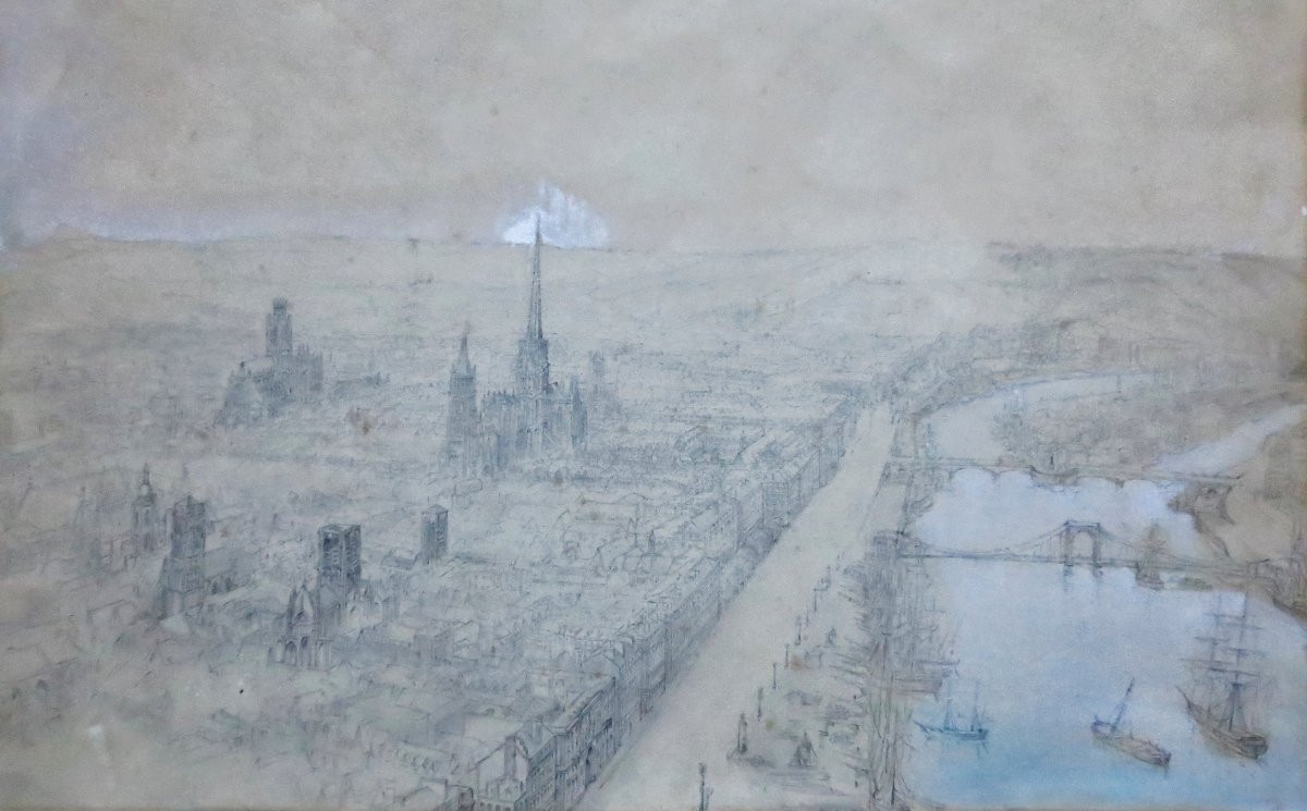 Rouen, Dessin XIXe siècle. -photo-2