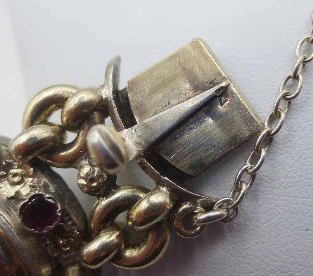 Bracelet en argent serti de grenats, XIXe siècle.-photo-5