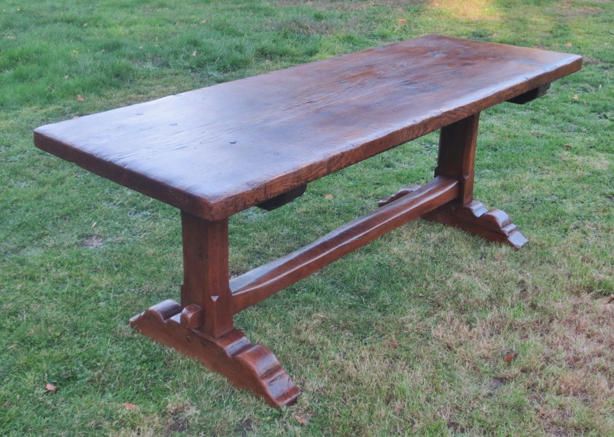Table de ferme, dite table de monastère. -photo-1