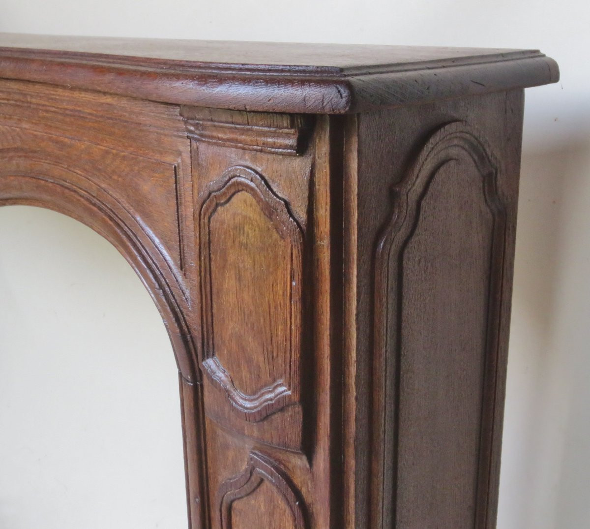 Louis XV Style Curved Oak Fireplace, 18th Century.-photo-3