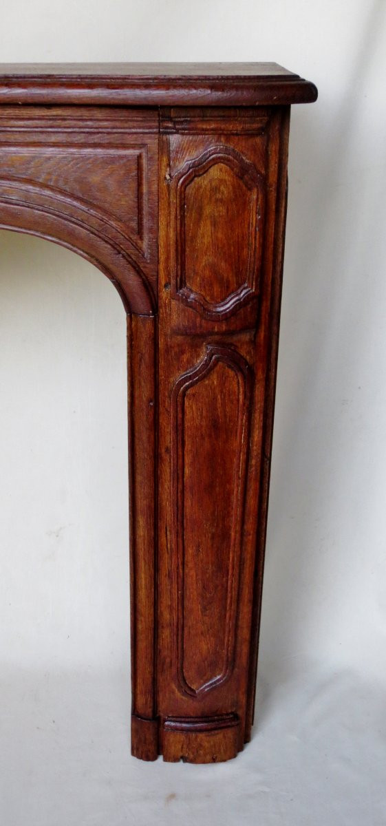 Louis XV Style Curved Oak Fireplace, 18th Century.-photo-1