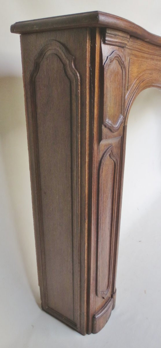 Louis XV Style Curved Oak Fireplace, 18th Century.-photo-3