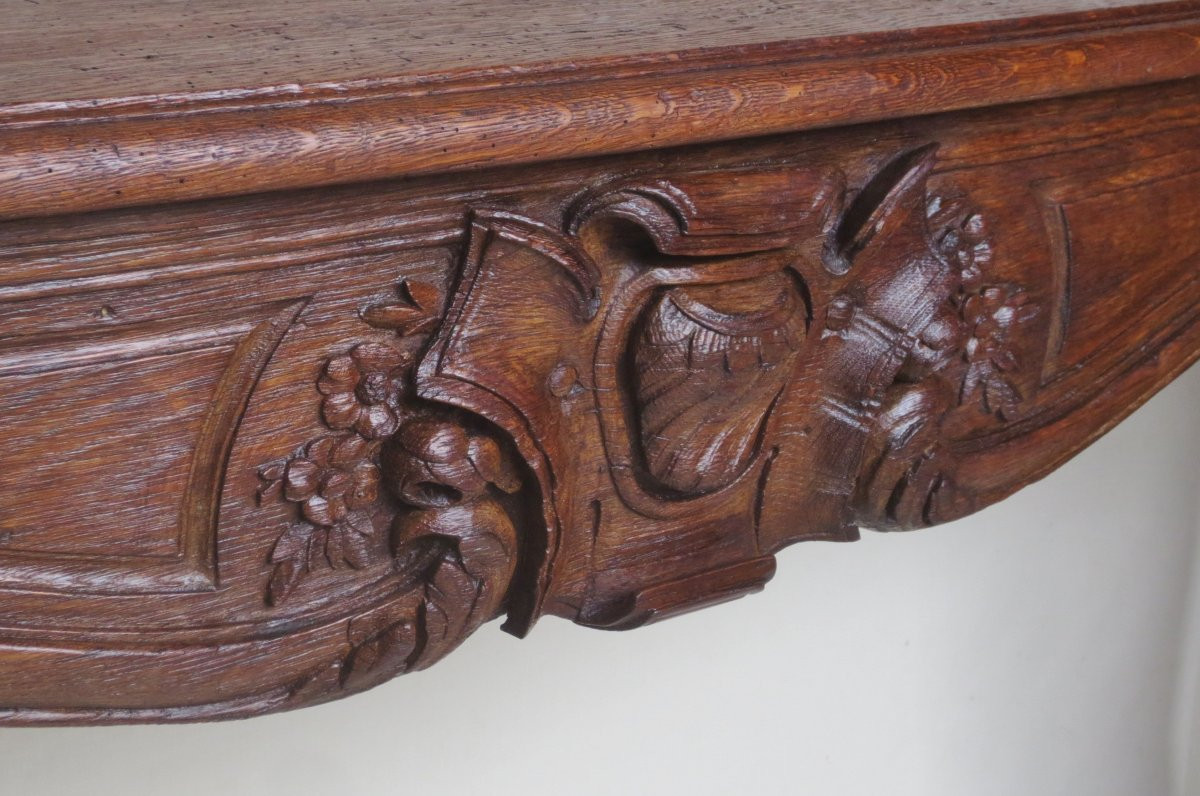 Louis XV Style Curved Oak Fireplace, 18th Century.-photo-6