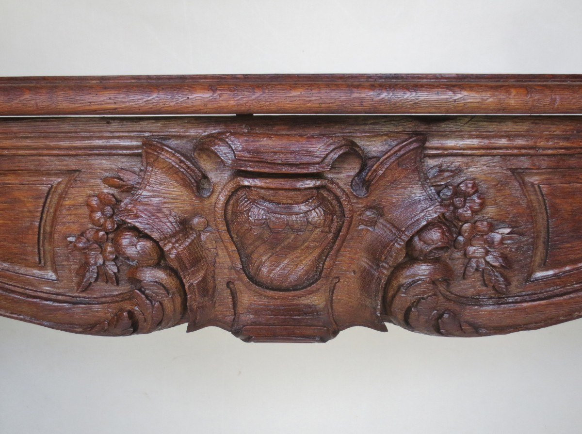 Louis XV Style Curved Oak Fireplace, 18th Century.-photo-8