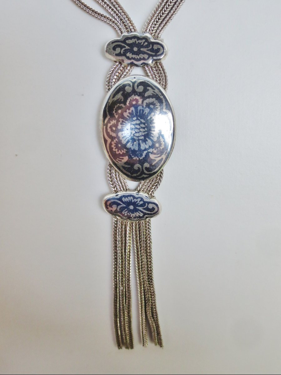 Nielloed Silver Necklace, Anatolia.-photo-3