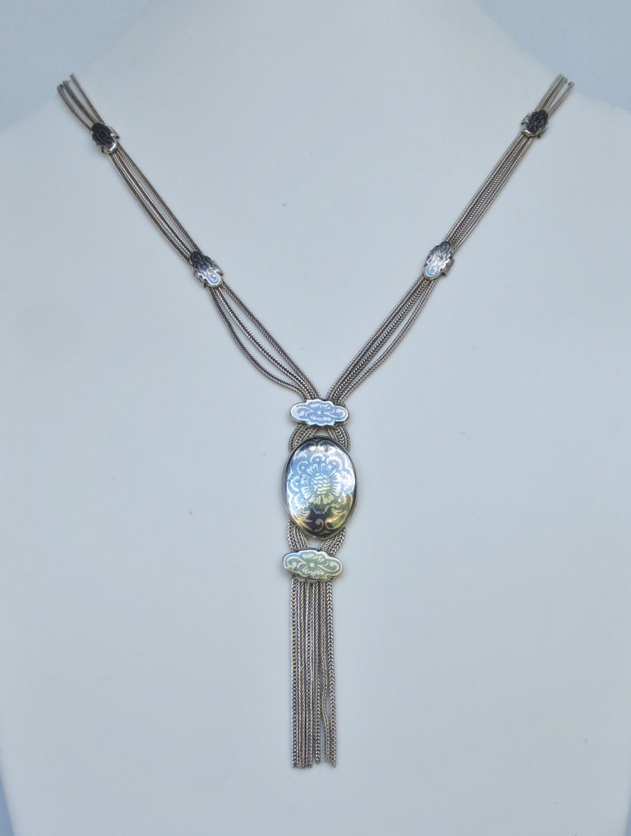 Nielloed Silver Necklace, Anatolia.-photo-4