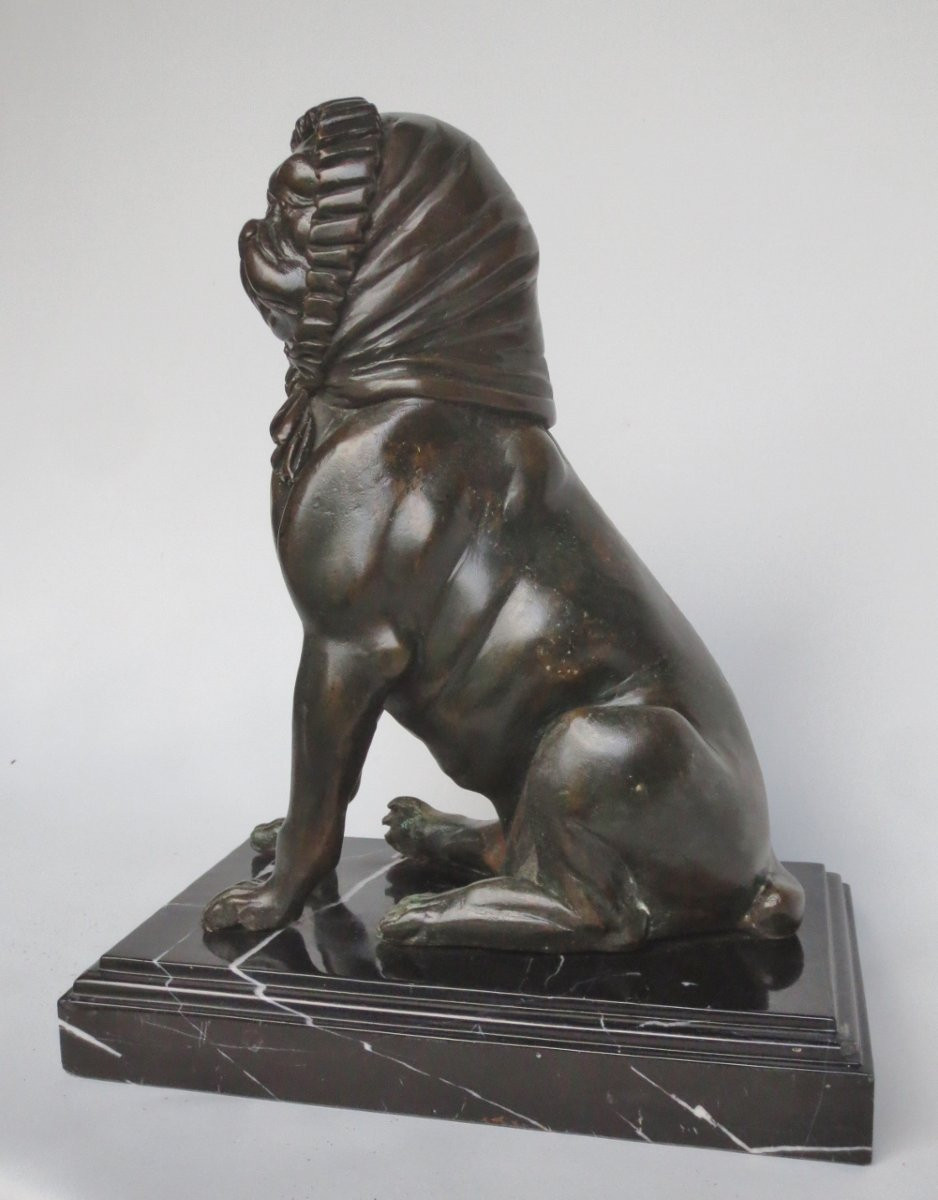 Couple de carlins en bronze, XXe siècle. -photo-6
