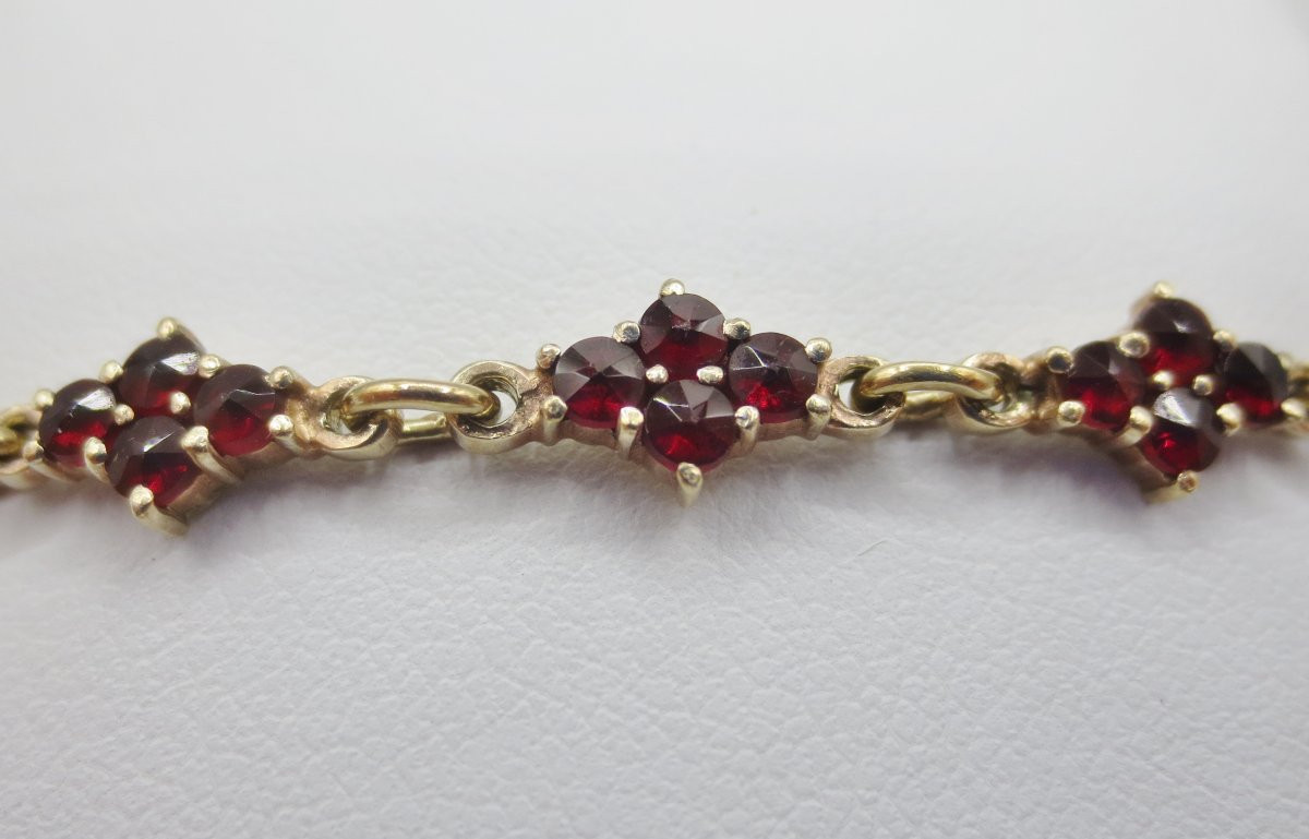 Bracelet en vermeil serti de grenats.  -photo-2