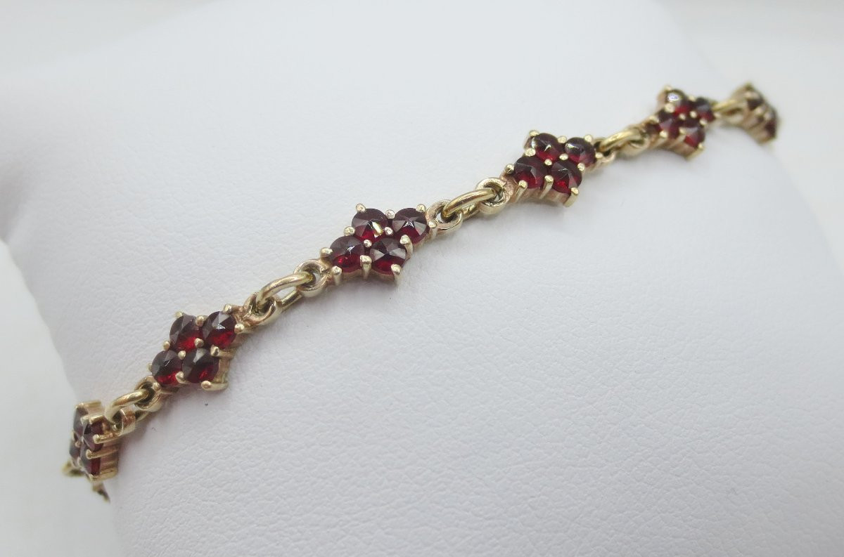 Bracelet en vermeil serti de grenats.  -photo-2