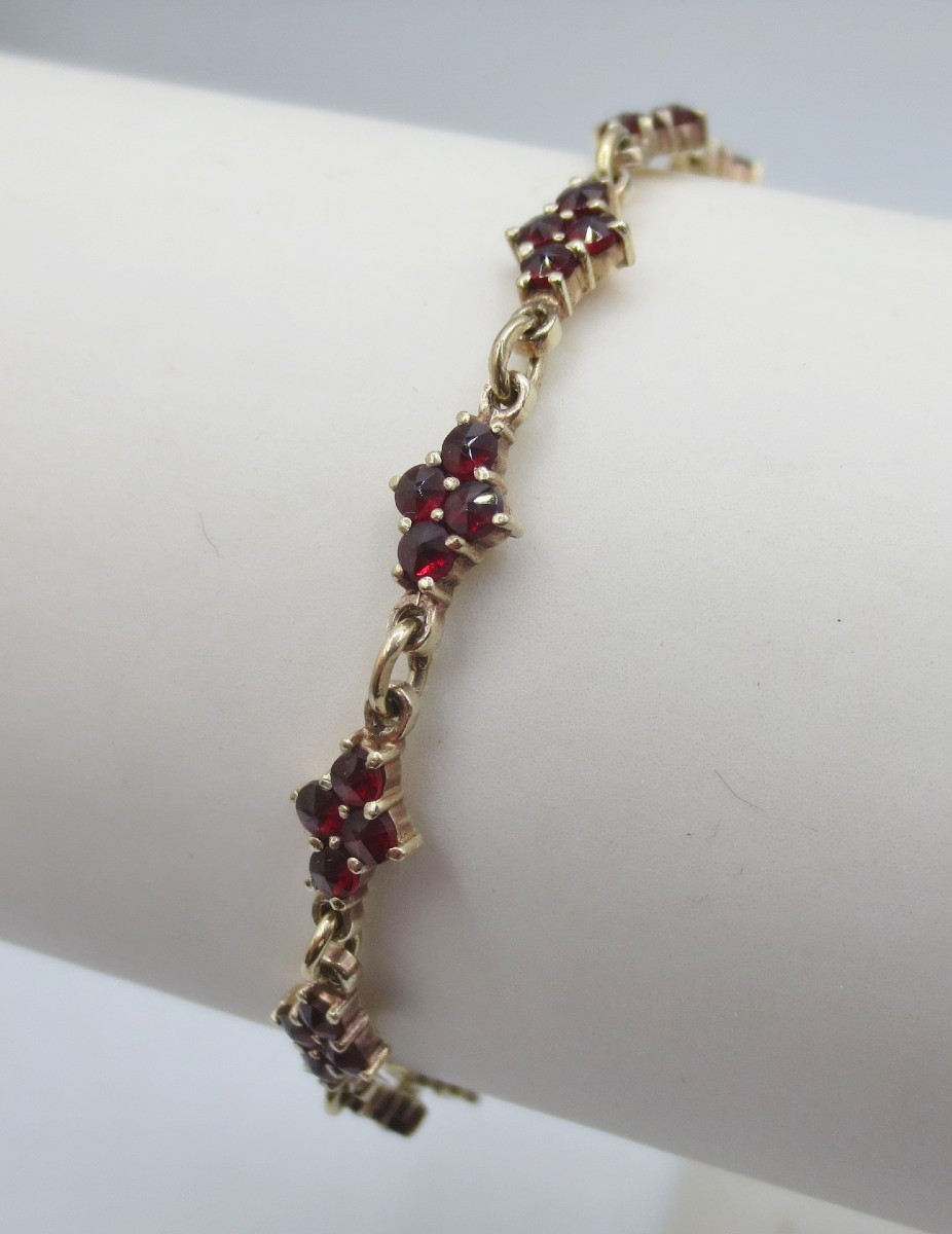 Bracelet en vermeil serti de grenats.  -photo-5