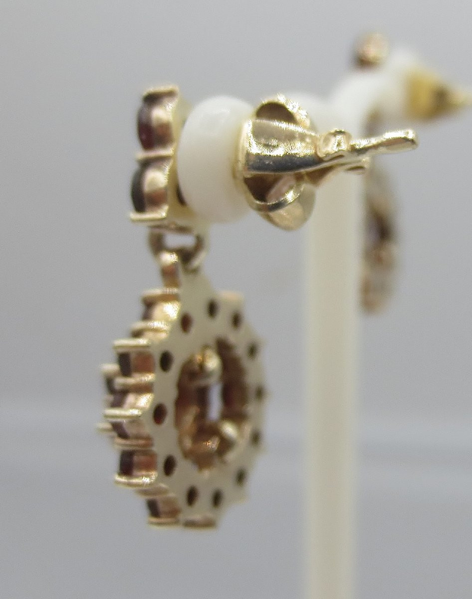 Earrings, Vermeil And Garnets. -photo-3