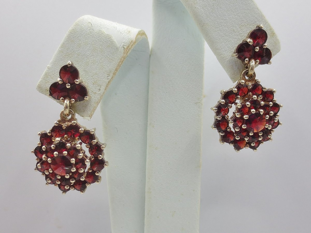 Earrings, Vermeil And Garnets. -photo-1