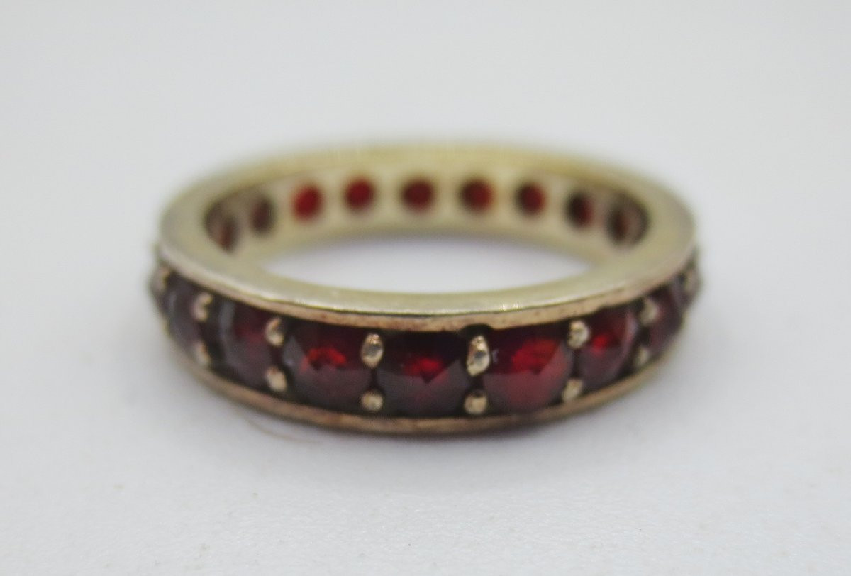 Anneau en vermeil et Grenats. -photo-2