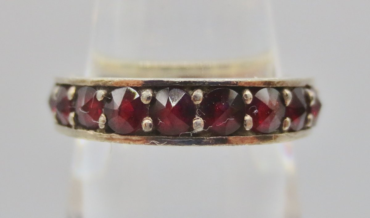 Anneau en vermeil et Grenats. -photo-3