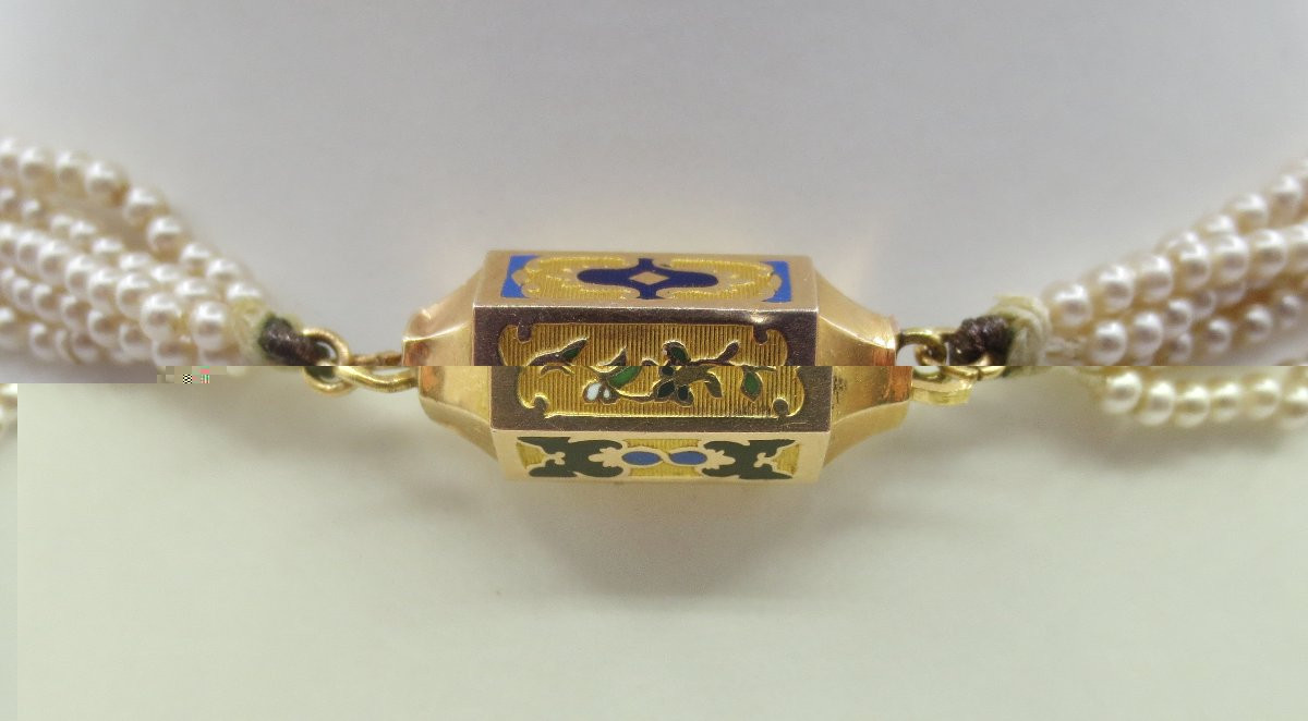 Collier, perles, or et argent, XIXe siècle. -photo-1