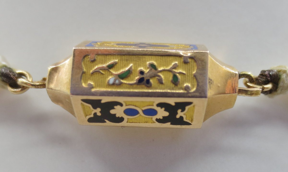 Collier, perles, or et argent, XIXe siècle. -photo-2