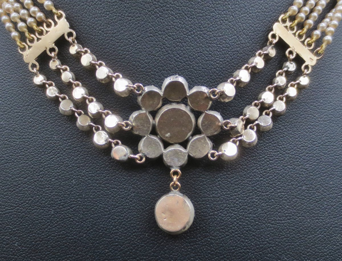 Collier, perles, or et argent, XIXe siècle. -photo-7