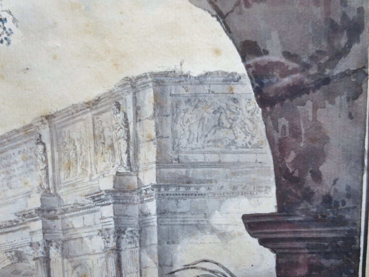 Arc de Constantin, Rome, suiveur d' Hubert Robert. -photo-1