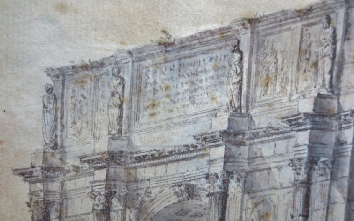 Arc de Constantin, Rome, suiveur d' Hubert Robert. -photo-2