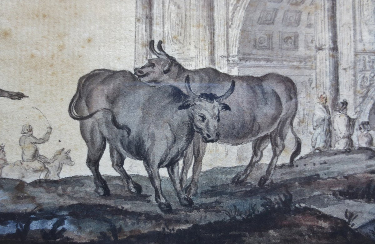 Arc de Constantin, Rome, suiveur d' Hubert Robert. -photo-5