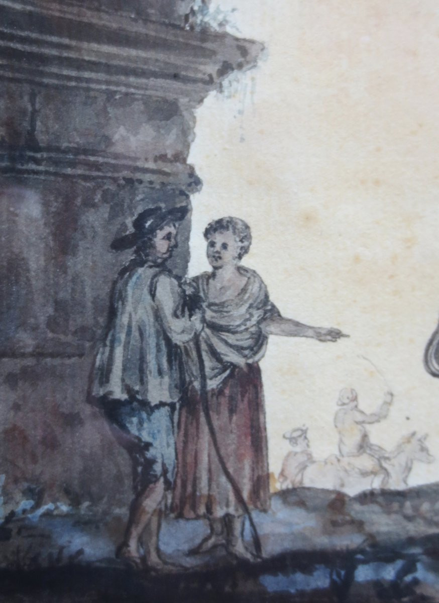 Arc de Constantin, Rome, suiveur d' Hubert Robert. -photo-6