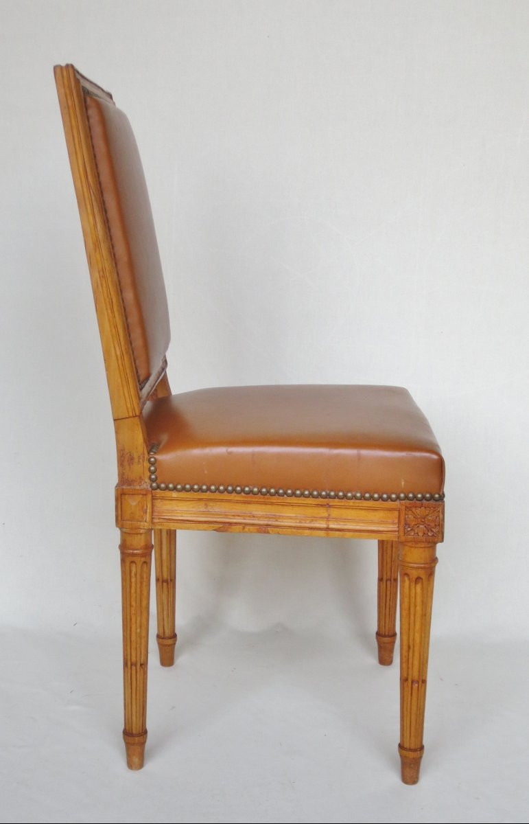Six chaises  Louis XVI estampillées Tilliard. -photo-4