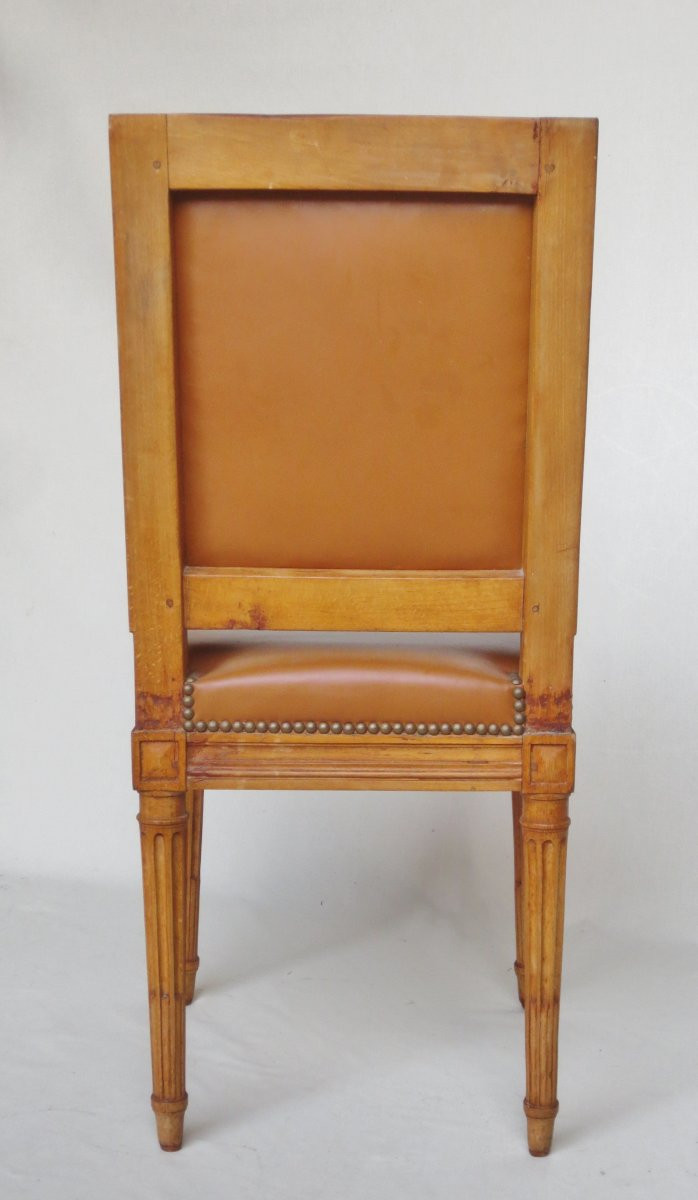 Six chaises  Louis XVI estampillées Tilliard. -photo-5