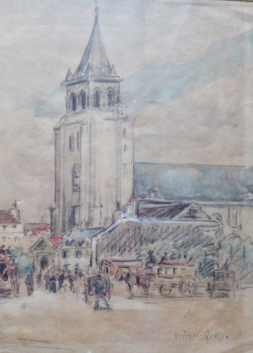 Saint Germain des Prés, signé Frédéric Léon -photo-2