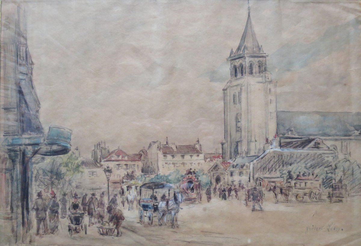 Saint Germain des Prés, signé Frédéric Léon -photo-3