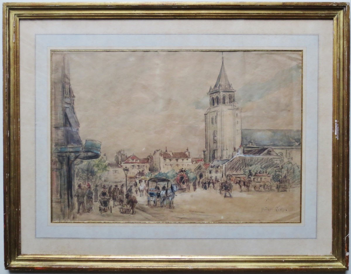 Saint Germain des Prés, signé Frédéric Léon 