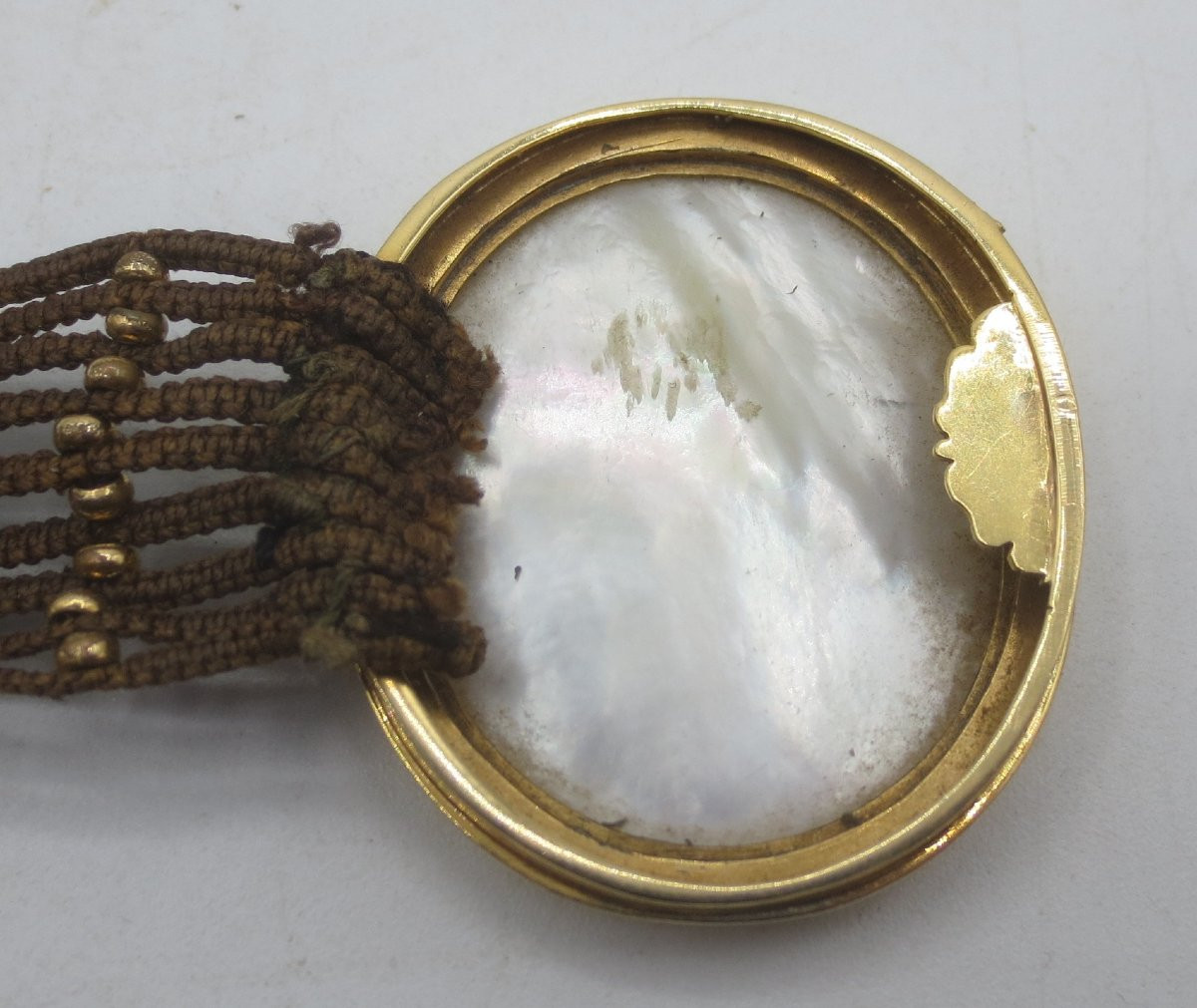 Bracelet or et cheveux, XVIIIe siècle. -photo-2