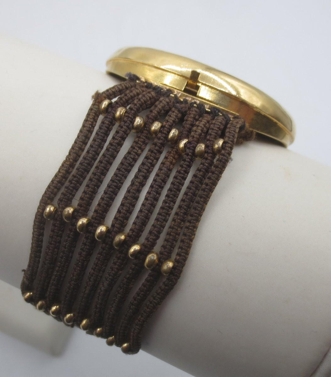 Bracelet or et cheveux, XVIIIe siècle. -photo-6