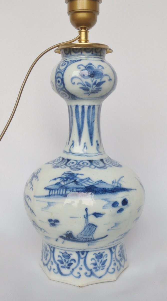 Delftware Lamp, 18th Century.-photo-3