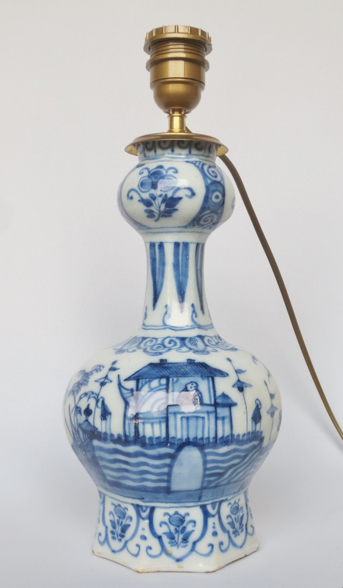 Delftware Lamp, 18th Century.