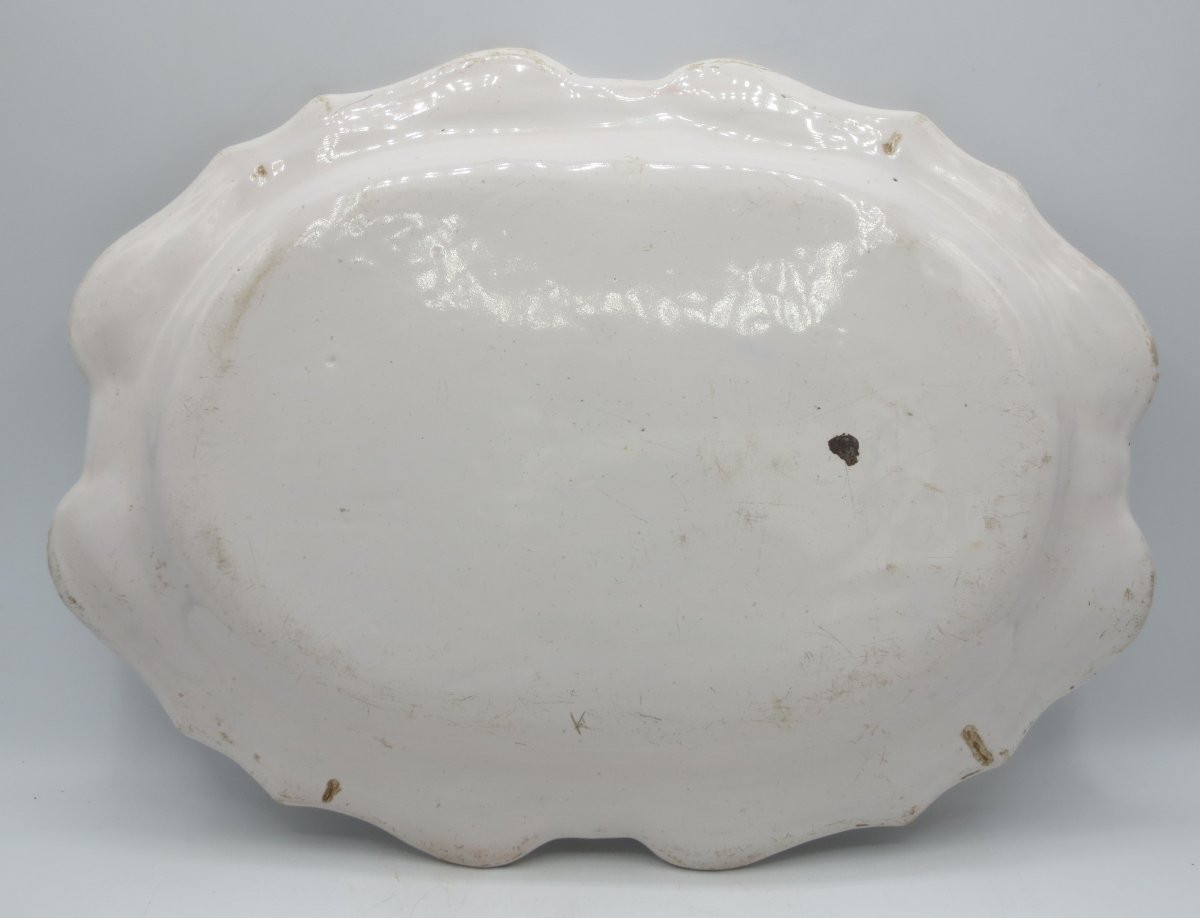 Paire de plats, Moustiers XVIIIe siècle. -photo-7