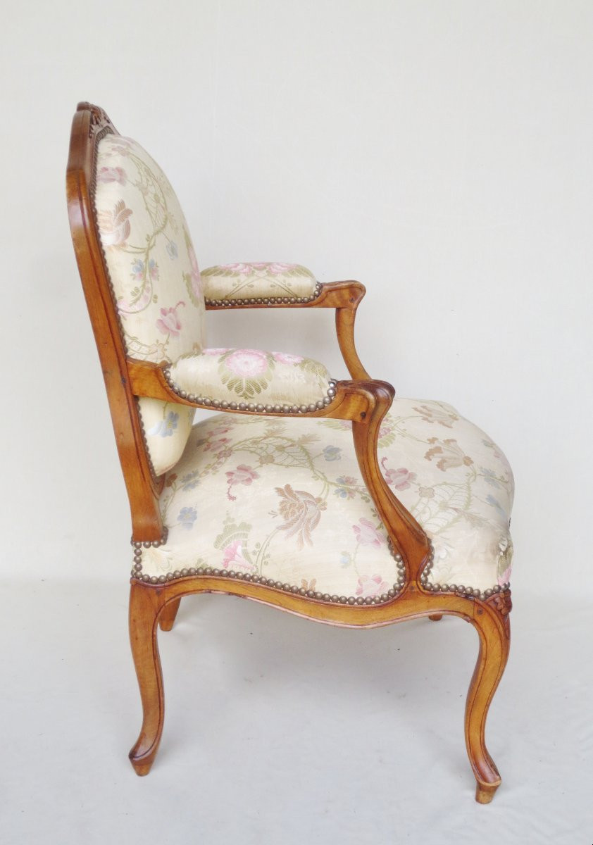 Pair Of Louis XV Style Armchairs. -photo-4