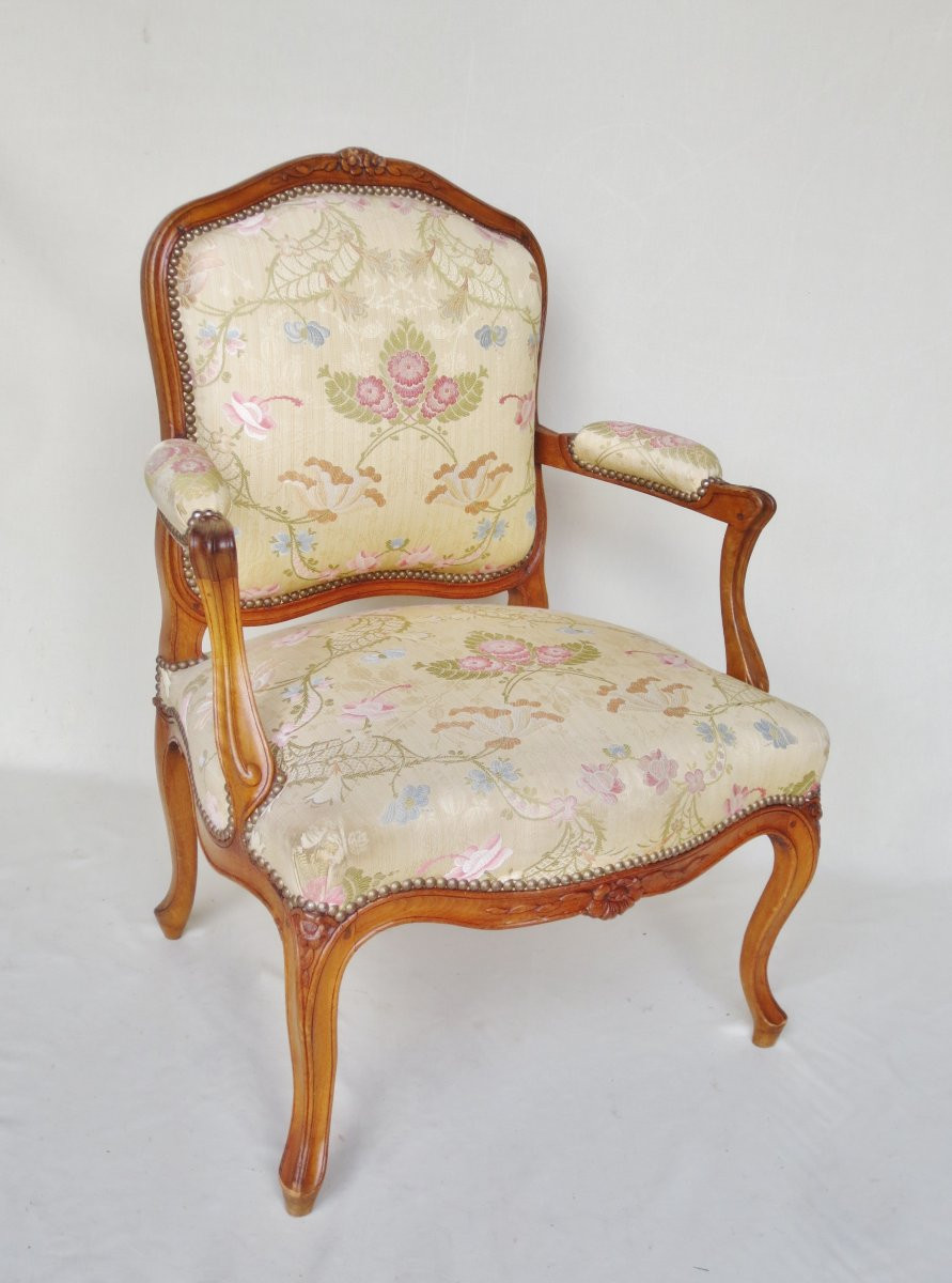 Pair Of Louis XV Style Armchairs. -photo-1