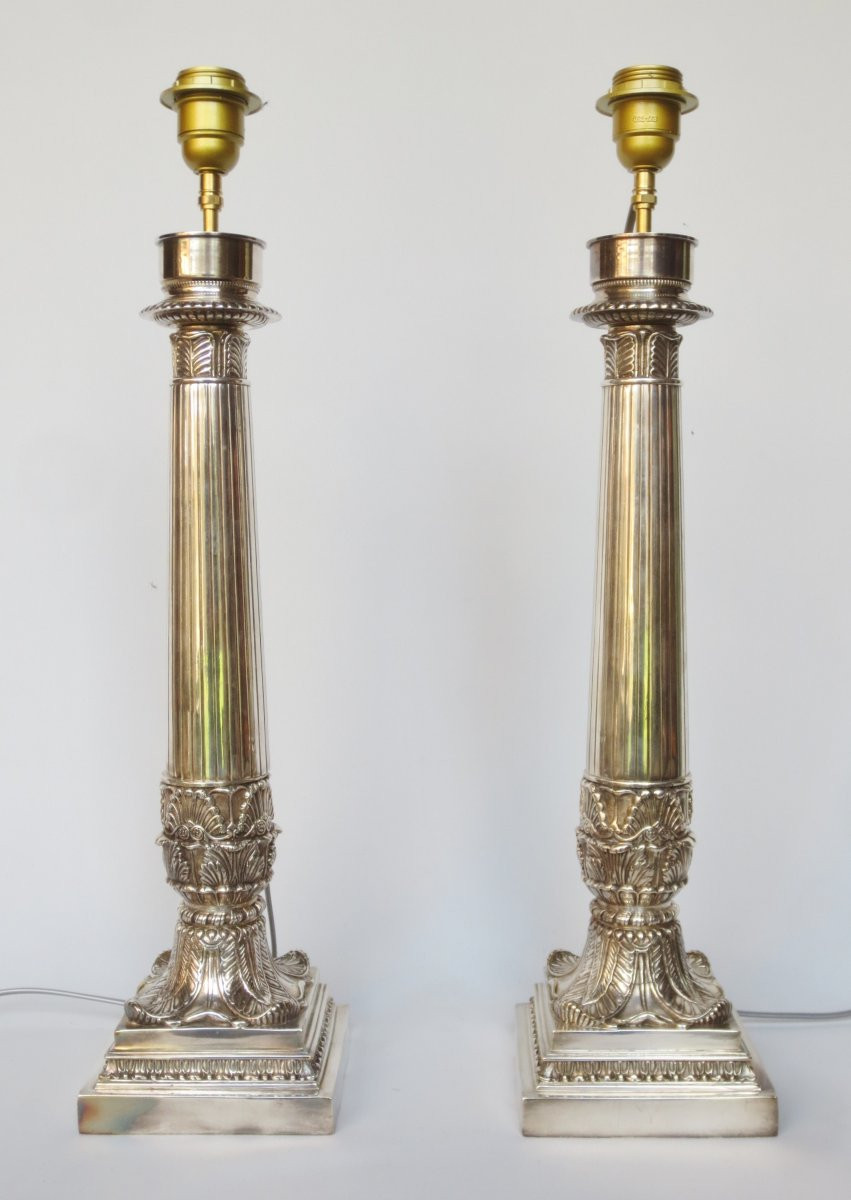 Pair Of Empire Style Lamps. -photo-1