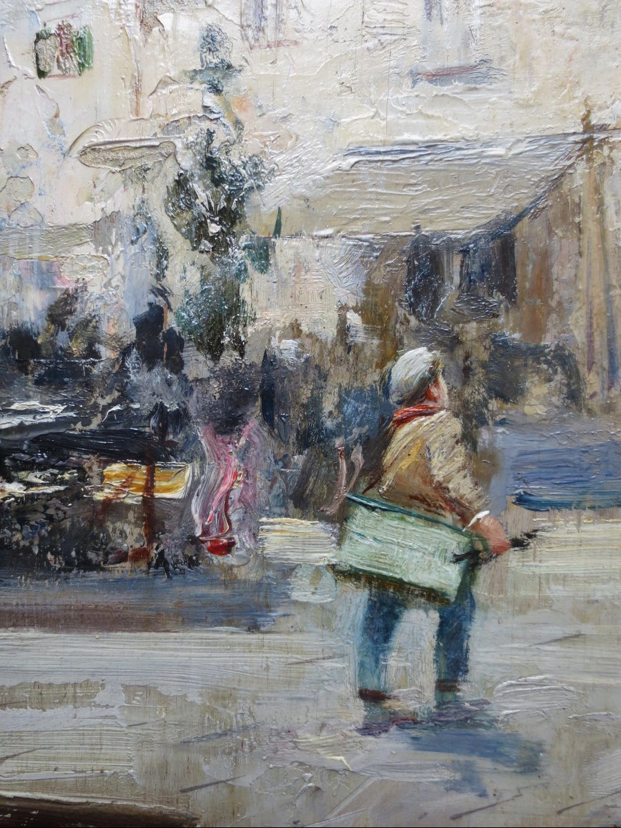 Henri Pontoy, scène de marché, Afrique du Nord. -photo-3