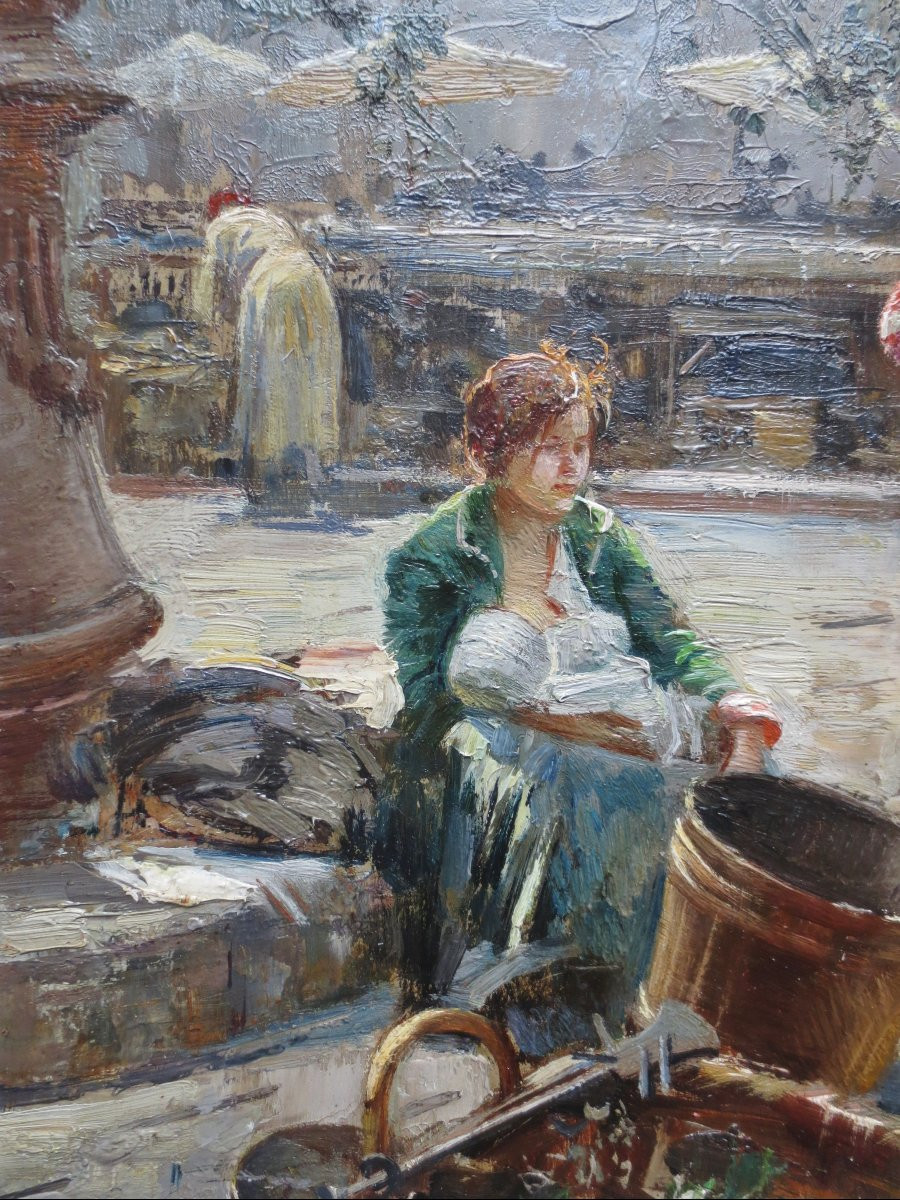 Henri Pontoy, scène de marché, Afrique du Nord. -photo-4