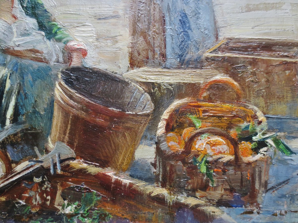 Henri Pontoy, scène de marché, Afrique du Nord. -photo-2