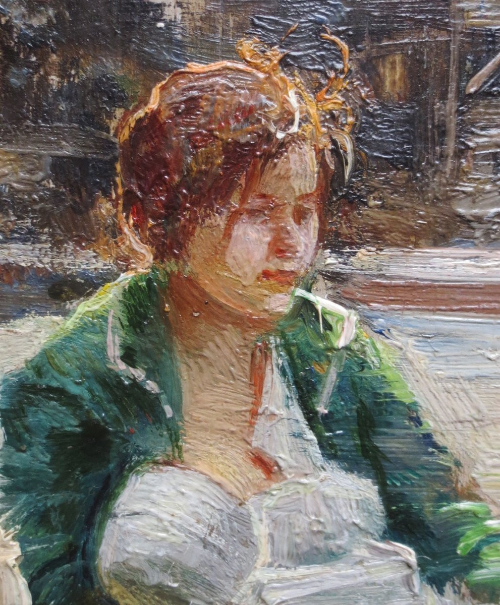 Henri Pontoy, scène de marché, Afrique du Nord. -photo-4