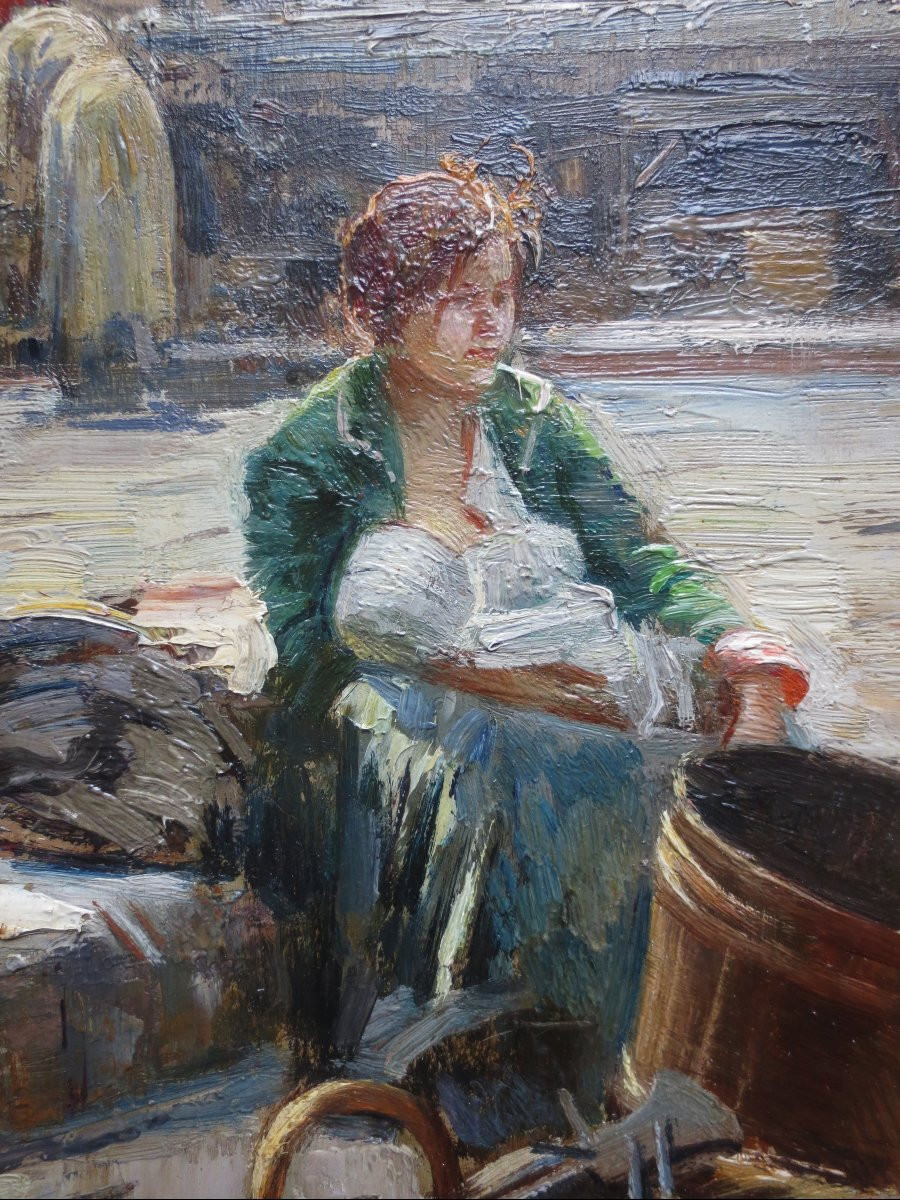 Henri Pontoy, scène de marché, Afrique du Nord. -photo-7