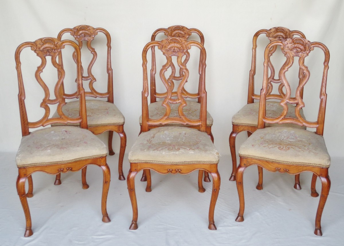 Suite Of Six Chairs, Venice Mid 18th Century.-photo-8