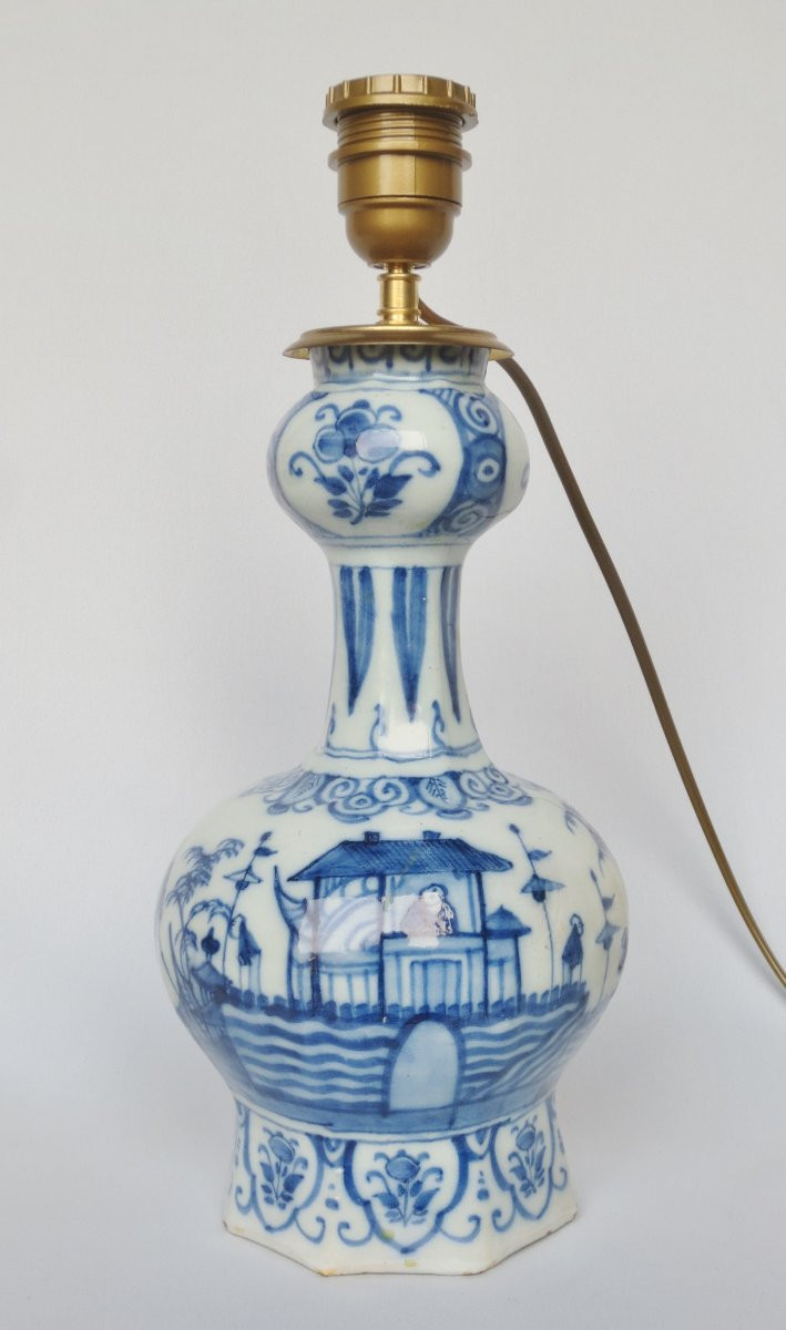 Delft Earthenware Lamp, 18th Century.-photo-2