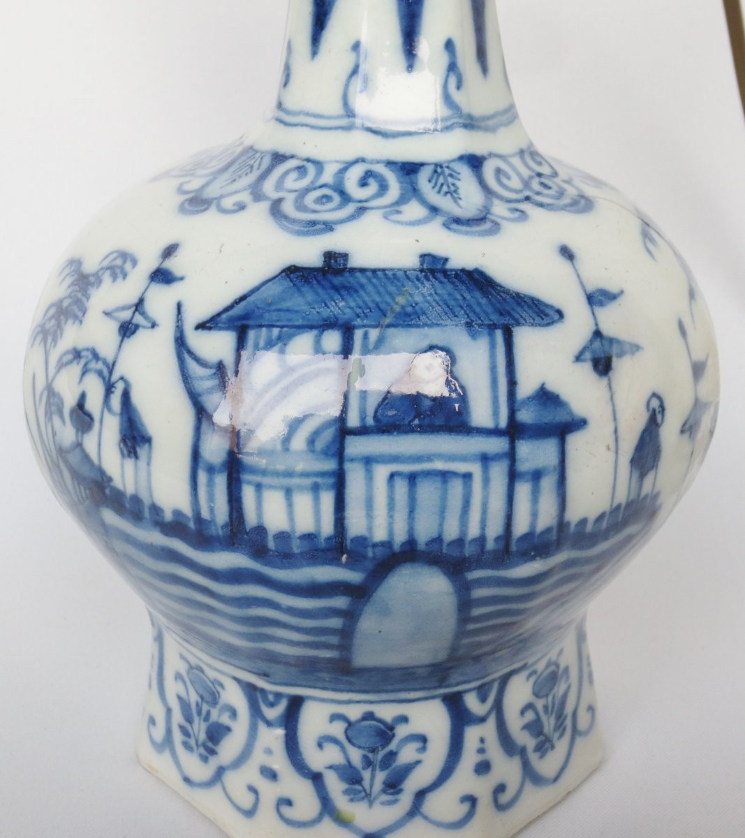 Delft Earthenware Lamp, 18th Century.-photo-3