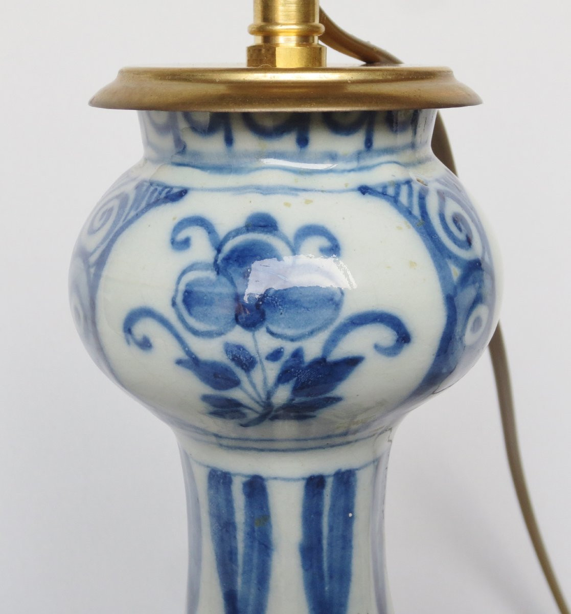 Delft Earthenware Lamp, 18th Century.-photo-4