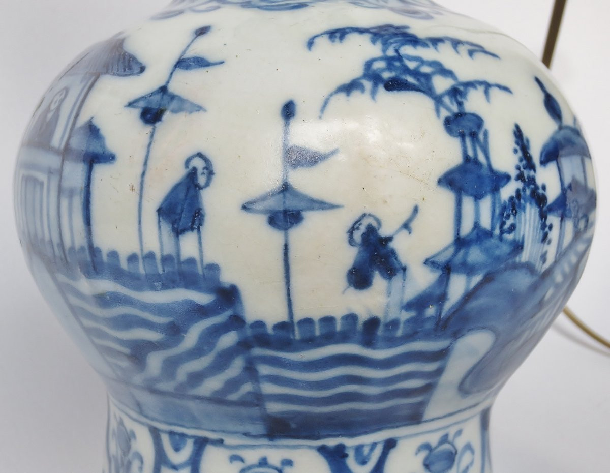 Delft Earthenware Lamp, 18th Century.-photo-2