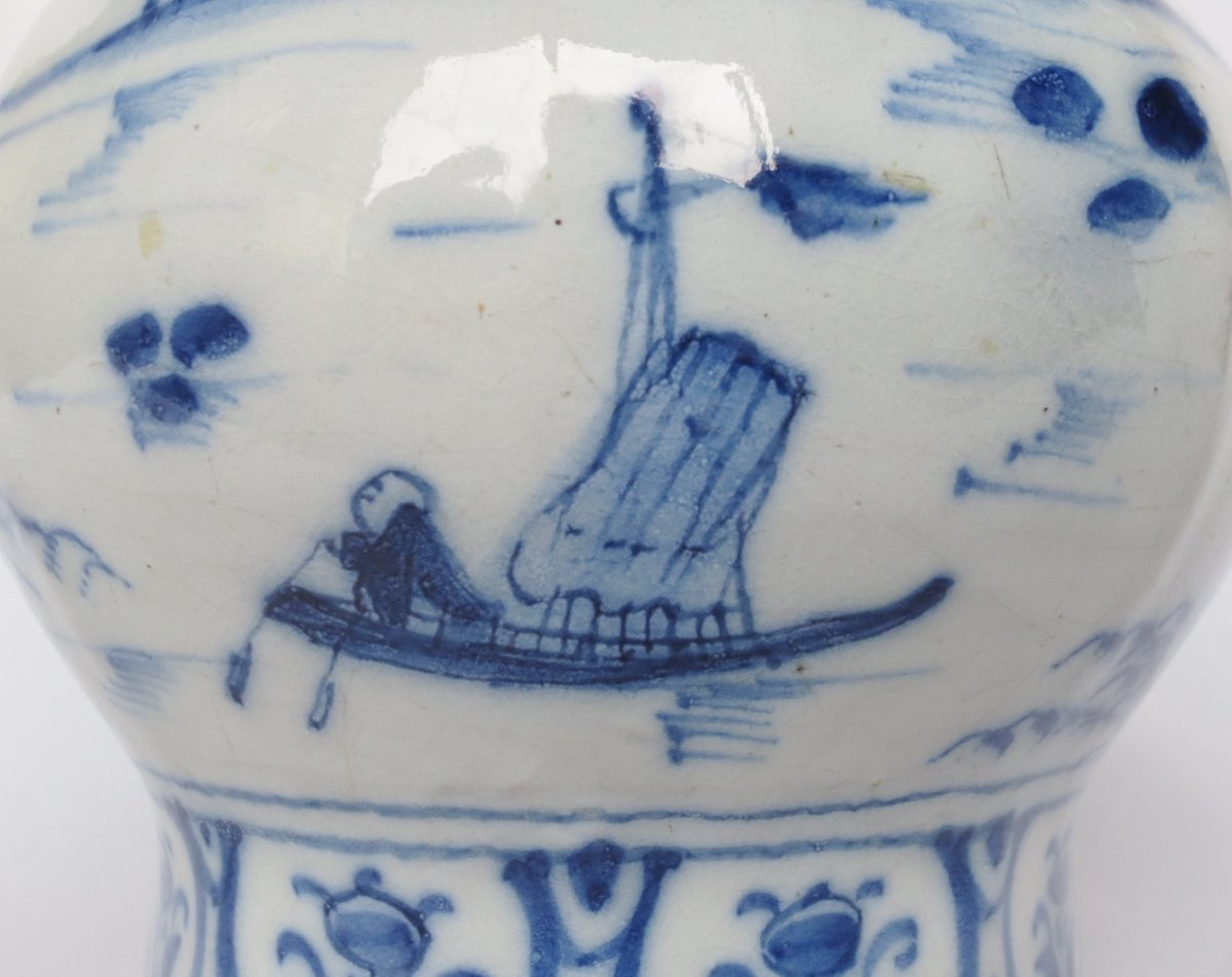 Delft Earthenware Lamp, 18th Century.-photo-3